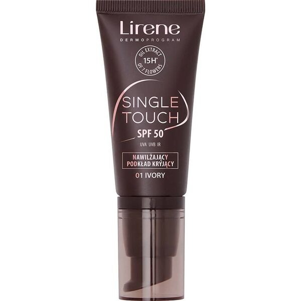 Lirene Single Touch SPF50 Nawilżający podkład kryjący 01 Ivory,  30 ml