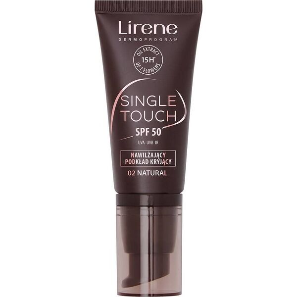 Lirene Single Touch SPF50 Nawilżający podkład kryjący 02 Natural, 30 ml