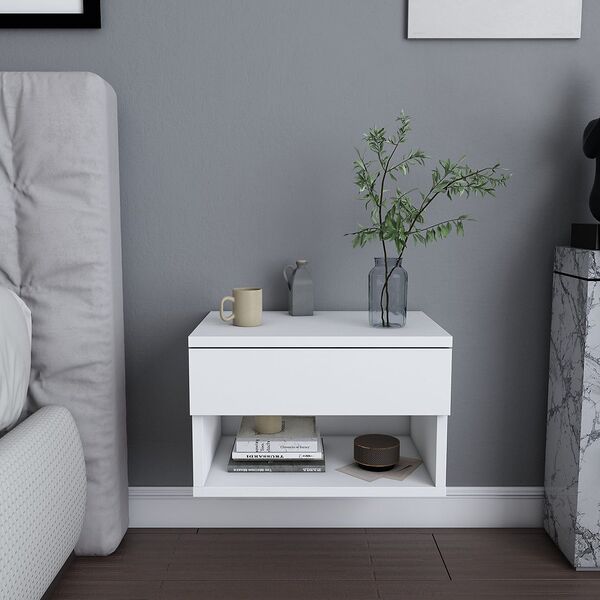 BEDSIDE TABLE WHITE 29X44.6X31.9CM