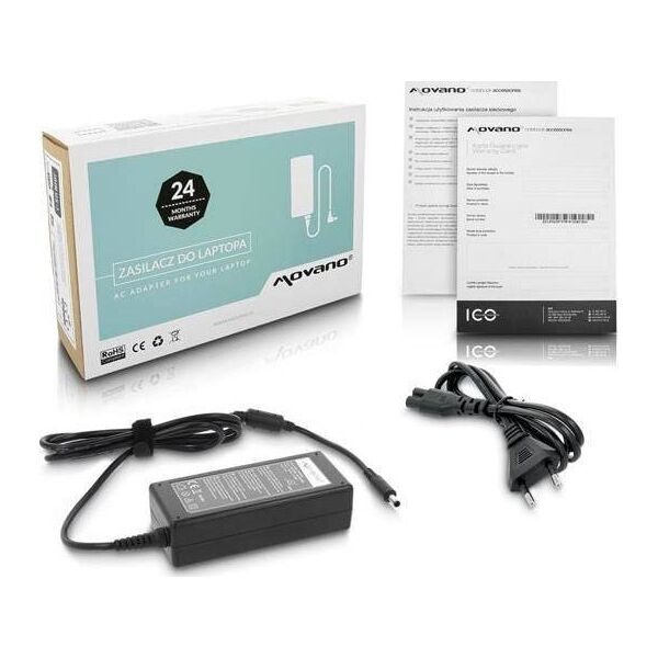 Zasilacz do laptopa Movano 65 W, 3 mm, 3.3 A, 19 V (ZZ/DEL195334C)