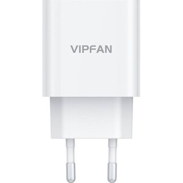 Kabel USB Vipfan Ładowarka sieciowa Vipfan E04, USB-C, 20W, QC 3.0 + kabel Lightning (biała)