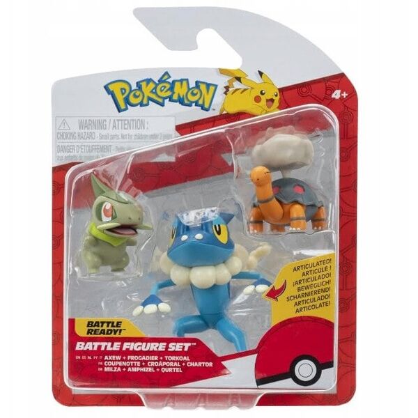 POKEMON BATTLE FIGURE 3 PK TORKOAL, AXEW, FROGADIE