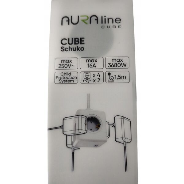 ΠΟΛΥΜΠΡΙΖΟ 4XSOC+2XUSB 1.5M AURA LINE