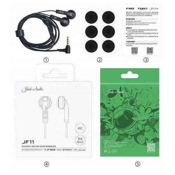 FiiO JF11 MIC - White - Słuchawki pchełki extended bass z mikrofonem