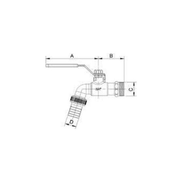 Arco SENA zawór czerpalny, 1GZ x 1 1/4GZ x 25, uchwyt rączka ARCO 155105