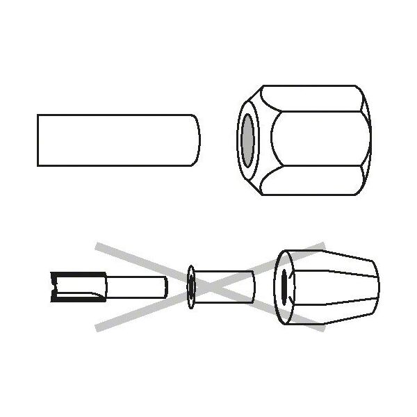 Bosch Bosch collet 8mm, clamping nut SW 19mm (black, for routers GOF / POF)