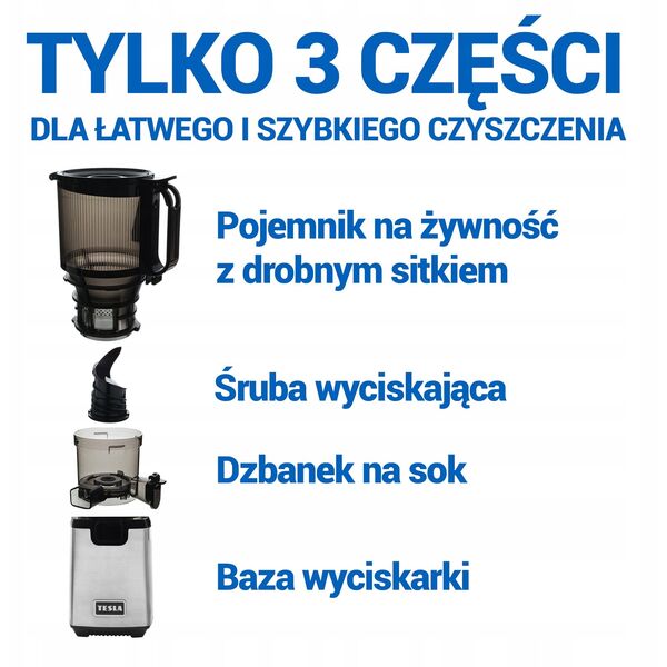 TESLA SlowJuicer SJ770 XXL Deluxe wolnoobrotowa wyciskarka do soków