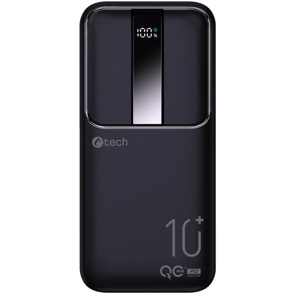 C-TECH Powerbanka 10000mAh, Li-Pol, 22,5W, USB-C/USB-A/micro USB