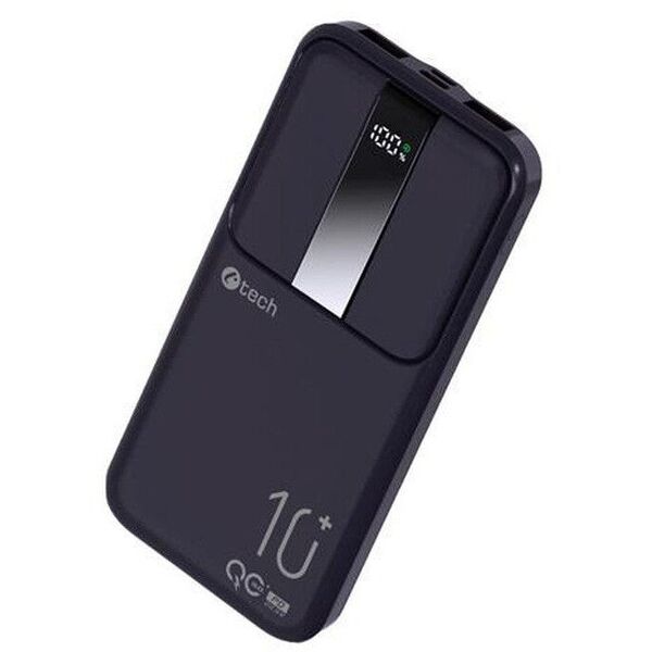 C-TECH Powerbanka 10000mAh, Li-Pol, 22,5W, USB-C/USB-A/micro USB