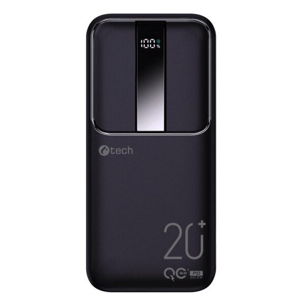C-TECH Powerbanka 20000mAh, Li-Pol, 22,5W, USB-C/USB-A/micro USB