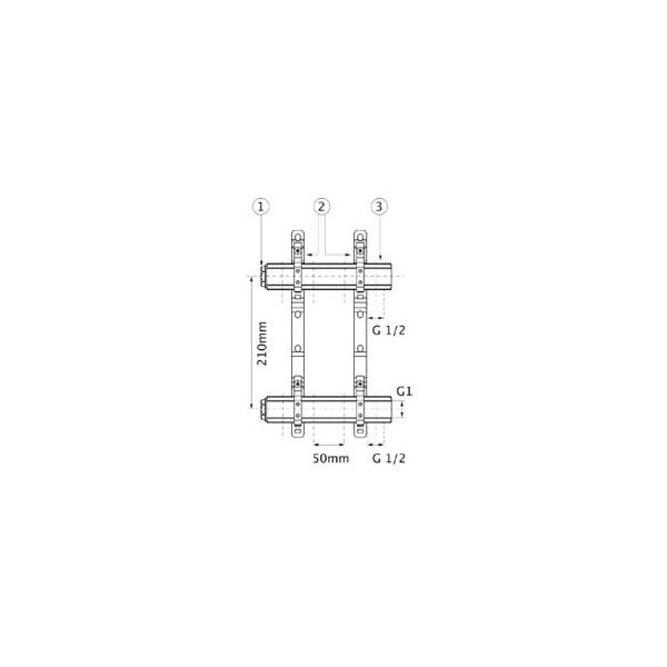Red Rozdzielacz mosiężny RP 6-drogowy 1” R022801005