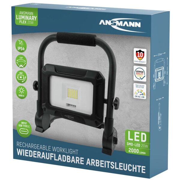 Ansmann FL20W-R 20W/2000lm wiederaufladbarer LED Strahler