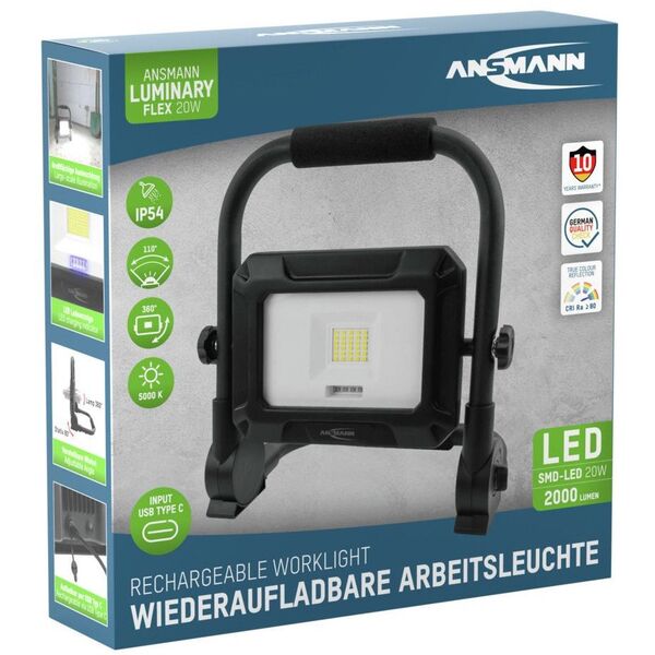 Ansmann FL20W-R 20W/2000lm wiederaufladbarer LED Strahler
