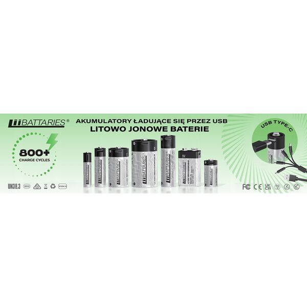 Akumulator LiiBatteries CR123A 750mAh bl./2szt USB-C