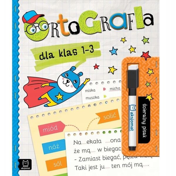Książeczka Ortografia dla klas 1-3. Ścieralny pisak