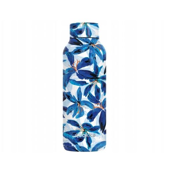 Quokka Solid - Butelka termiczna ze stali nierdzewnej 510 ml (Blue Hibiscus)