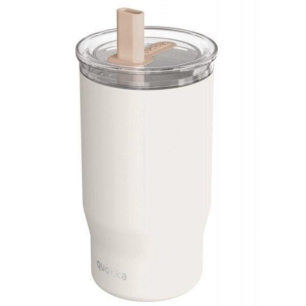 Quokka Mist - Kubek termiczny ze stali nierdzewnej 720 ml ze słomką (Ivory)