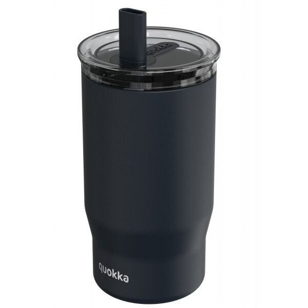 Quokka Mist - Kubek termiczny ze stali nierdzewnej 720 ml ze słomką (Black)
