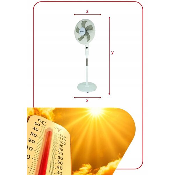 VOLTENO WENTYLATOR PODŁOGOWY BIAŁY+ WYŚWIETLACZ 40cm