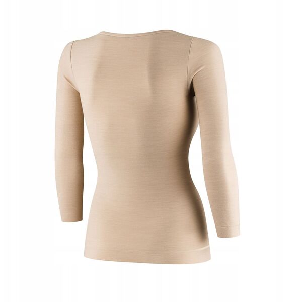LS1628W Koszulka damska z rękawem 3/4 COMFORT MERINO beżowy M