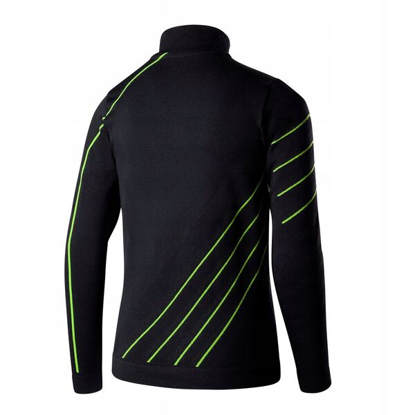 LS1636J Bluza piłkarska z krótkim ekspresem DRY JUNIOR czarny/neonowy 128/134