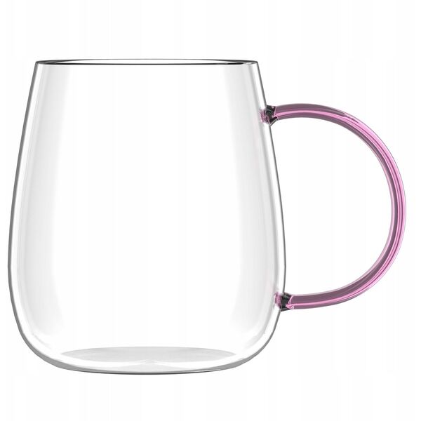 Vialli Design - Bolla zestaw dwóch szklanek z różowym uchem 400ml