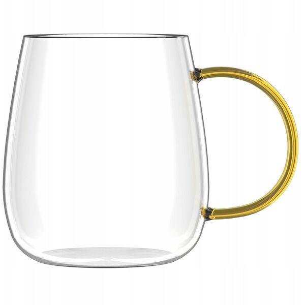 Vialli Design - Bolla zestaw dwóch szklanek z żołtym uchem 400ml