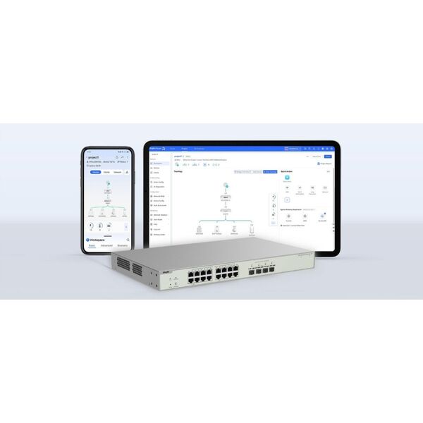 Ruijie Reyee RG-NBS3300-16MG4XS-HP| Switch Zarządzalny, 20 portów, 16x2,5GE, 4 x PoE++, 12 x PoE+, 370W, 4xSFP+, Rack, L2+, Cloud