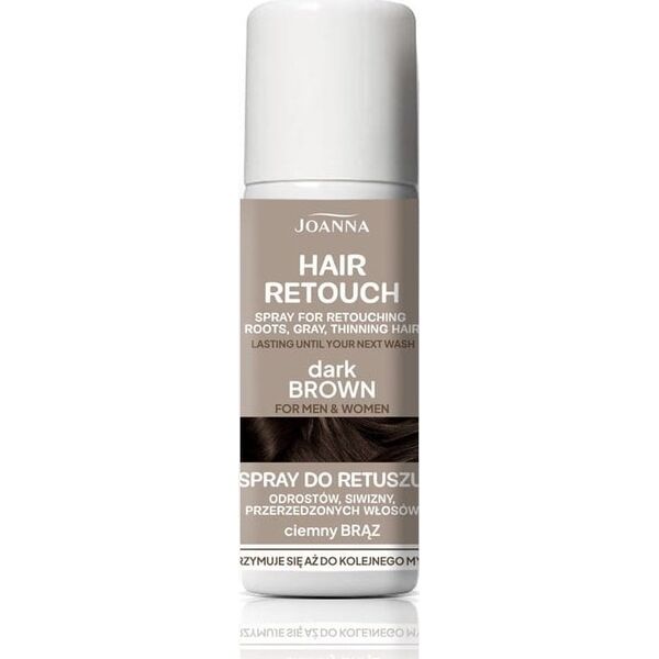 JOANNA Hair Retouch Spray do retuszu odrostów,siwizny i przerzedzonych włosów - Dark Brown 75 ml