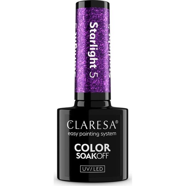 Claresa Soak Off UV/LED Starlight Lakier hybrydowy 5, 5 g