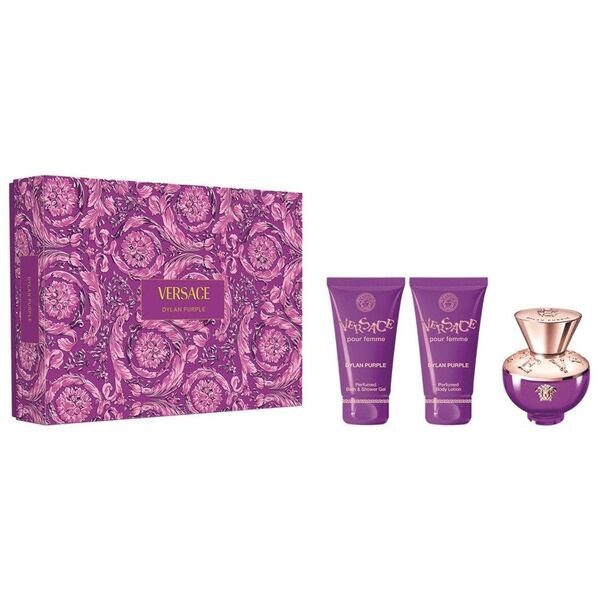 Versace Dylan Purple Pour Femme Zestaw woda perfumowana spray 50ml + żel pod prysznic 50ml + balsam do ciała 50ml