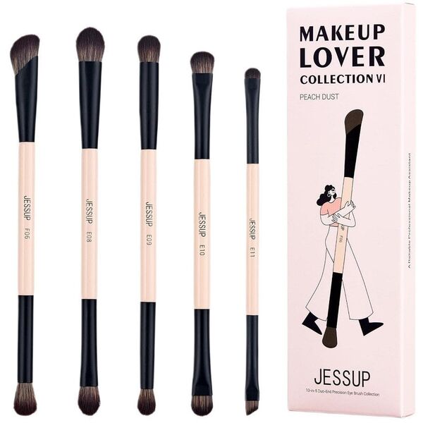 JESSUP 10-in-5 Duo-End Brush Versatility Collection zestaw dwustronnych pędzli do makijażu Peach Dust 5szt.