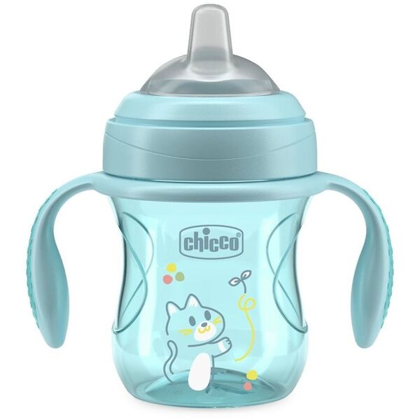 CHICCO-691125-PIERWSZY KUBEK TRENINGOWY    Z MIĘKKIM USTNIKIEM