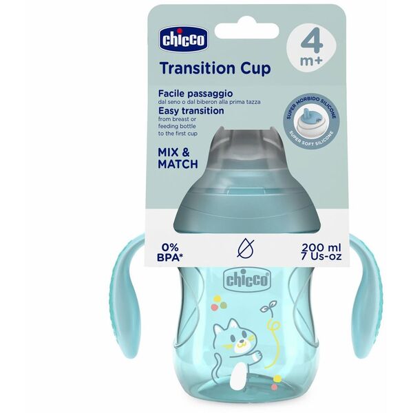 CHICCO-691125-PIERWSZY KUBEK TRENINGOWY    Z MIĘKKIM USTNIKIEM