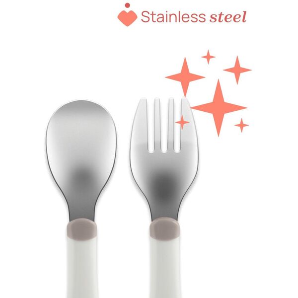 CHICCO-1610235-SZTUĆCE METALOWE 18M+      GREY