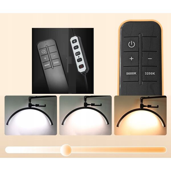 Lampa Led Kosmetyczna Bezcieniowa Moon Do Makijażu Paznokci Rzęs 45w +pilot / Gx580pro Czarny