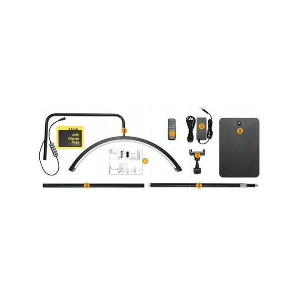 Lampa Led Kosmetyczna Bezcieniowa Moon Do Makijażu Paznokci Rzęs 45w +pilot / Gx580pro Biały