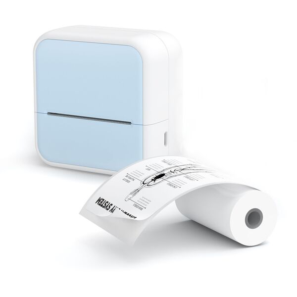 Drukarka Termiczna Bluetooth Do Zdjęć Naklejek Notatek Etykiet 53mm 203dpi / S1 / Niebieski