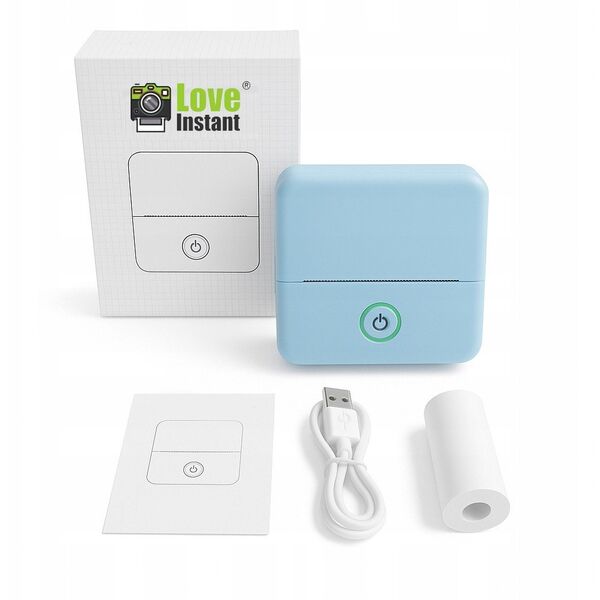 Drukarka Termiczna Bluetooth Do Zdjęć Naklejek Notatek Etykiet Aplikacja Ai / X6 / Niebieski