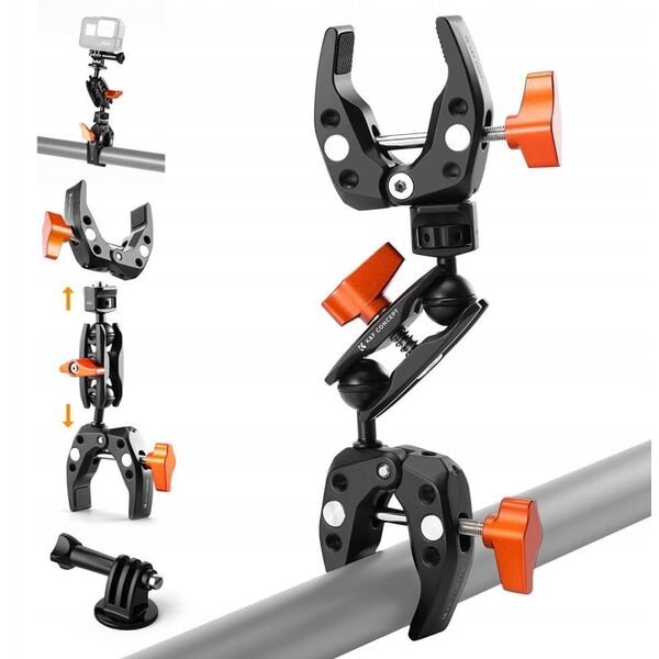 Mocowanie Uchwyt Imadło 2x Zacisk Crab Clamp Magic Arm K&f 1.5kg 1/4" Ms25 / Kf31.096