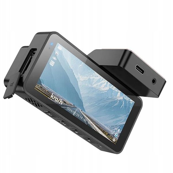 HOCO kamera samochodowa z wyświetlaczem 3,69" 2K GPS DV11 srebro szara