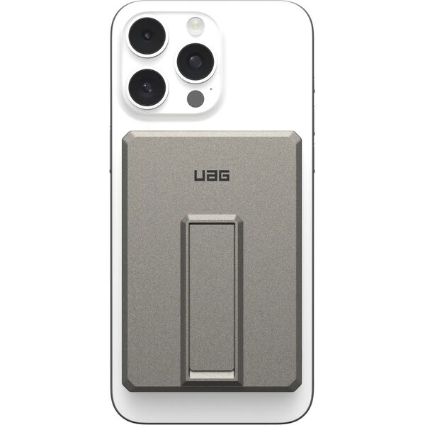 UAG Ultra Slim 5K - powerbank 5000 mAh z podstawką, ładowanie bezprzewodowe 10W, kompatybilny z MagSafe, kabel w zestawie (titanium)