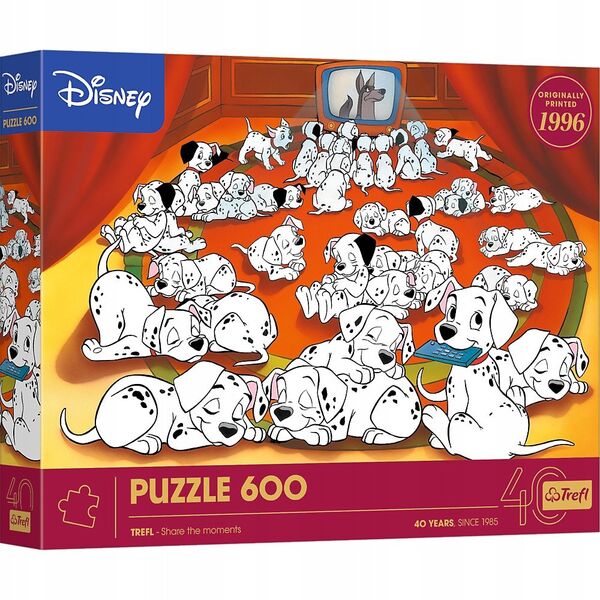 PUZZLE 600 40lecie Trefl-101 Dalmatyńczyków 37604