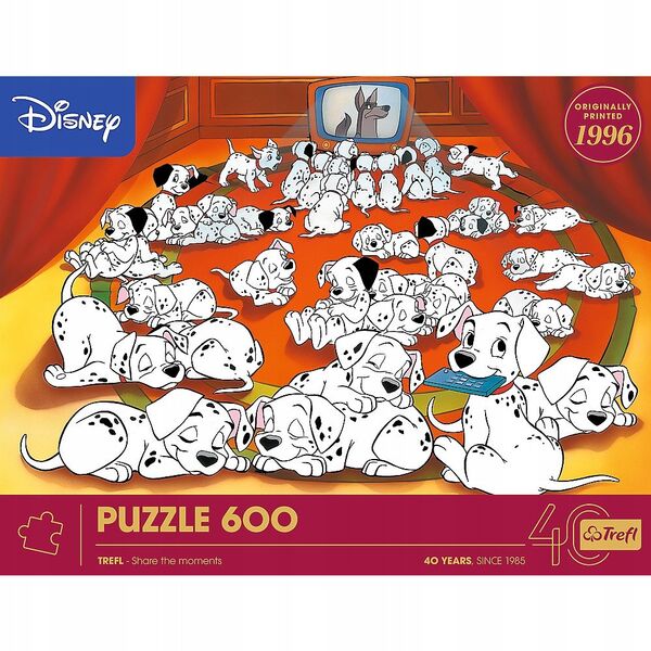 PUZZLE 600 40lecie Trefl-101 Dalmatyńczyków 37604