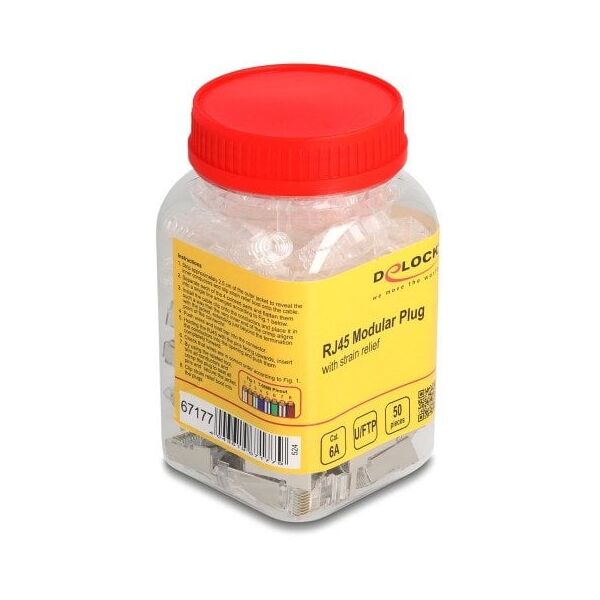 DELOCK  RJ45 Modularer Stecker Cat.6A mit Knickschutztülle