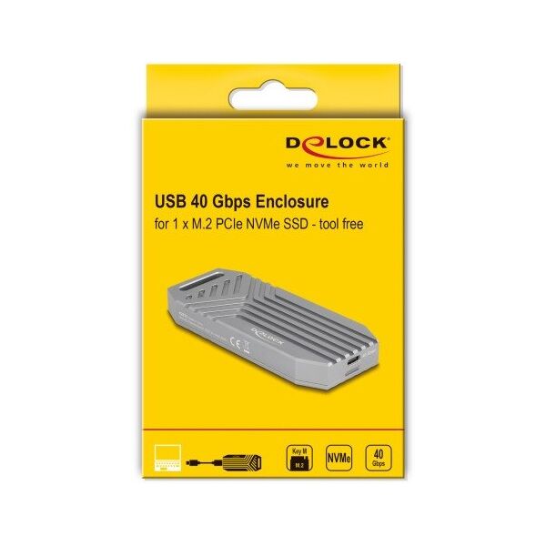 DELOCK M.2 NVMe SSD Gehäuse USB 40 Gbps - werkzeugfrei