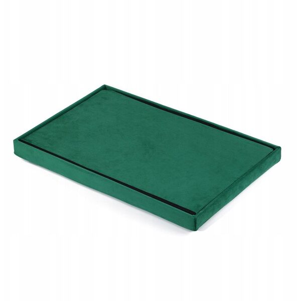 Pufa składana XL z guzikami - 60x38x38cm aksamit zielona