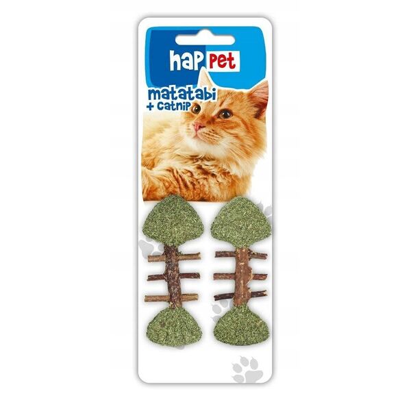 HAPPET - RYBKA Z MATATABI I KOCIEMIĘTKĄ   DLA KOTA 2szt 8,5cm