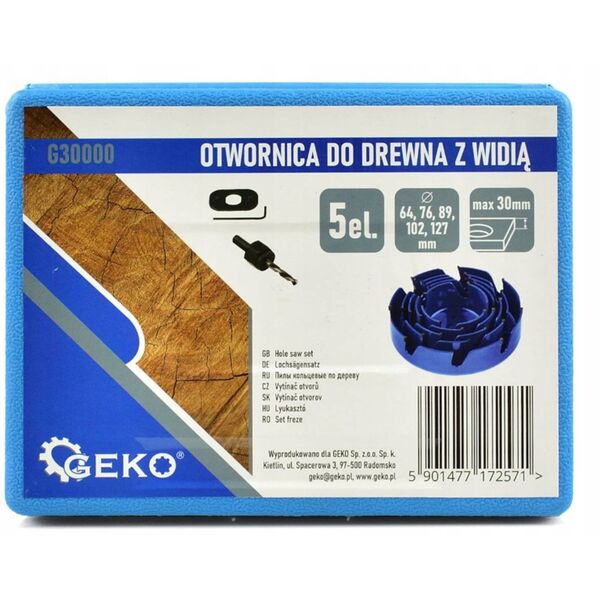 Otwornica do drewna z widią 5el.64-127mm (30)