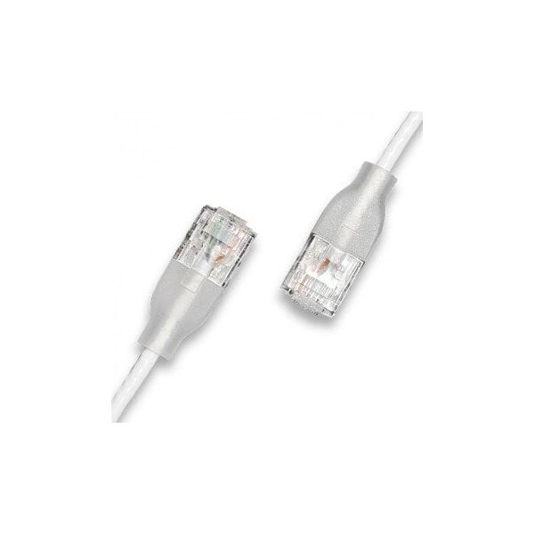 wantecWire eGlow Slim UTP Patchkabel CAT6a, weiss, L 8,00 m